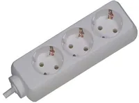 Bachmann Steckdosenleiste SELLY 3-Fach, weiß 1,5m, ohne Schalter