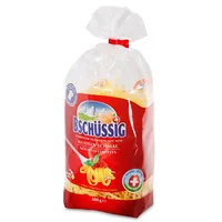 Bschüssig Teigwaren   Nudeln 500 g - Produkttyp: Lange Nudeln - Nährwertangabe pro: 100 g - Energiegehalt (in kj): 1520 KJ - Energiegehalt (in kcal): 361 Kcal - Fett: 3 g - Gesättigte Fettsäuren: 1 g