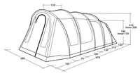 Outwell Tunnelzelt Edmonds 6 TC 670 x 380 cm - Anzahl Personen: 6 - Aufbauart: Gestänge - Anzahl Räume: 4 - Zelttyp: Tunnelzelt - Wassersäule: 0 mm - Farbe: Grau