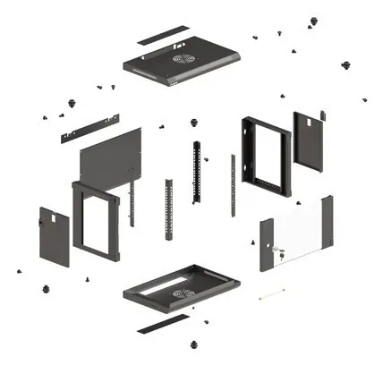 LANBERG 19"" 4U 540x350 Wandgehäuse Glastür FlatPack sw