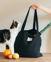Esmée Tasche Lora Schwarz, 47 x 40 cm - Breite: 47 cm - Detailfarbe: Schwarz - Material: Leinen - Bio Baumwolle - Höhe: 40 cm - Länge: 70 cm
