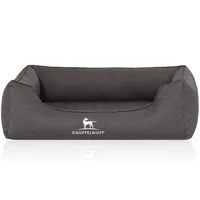 Knuffelwuff Hunde-Bett Leon Velour M – L, 85 x 63 cm, Beige/Grau - Produkttyp: Bett - Tierart: Hund - Detailfarbe: Beige - Grau - Breite: 63 cm - Länge: 85 cm