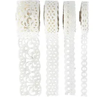 Creativ Company Deko-Klebeband Weiss, 4 Rollen - Detailfarbe: Weiss - Länge: 2 m - Set: Ja - Breite: 8 mm - 23 mm