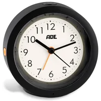 ADE Klassischer Wecker mit Nachtlicht-Sensor - Funktionen: Weckfunktion - Schlummertaste - Licht - Ausstattung: Zeit - Displaytyp: Analog - Detailfarbe: Weiss - Schwarz - Funksignal: Keine Angaben - Betriebsart: Batteriebetrieb
