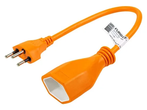 FURBER.power Verlängerungskabel T13-T12 0.2 m Orange - Anzahl Leiter: 3 - Detailfarbe: Orange - Kinderschutz: Ja - Steckereigenschaften: Angespritzt - Steckertyp Ausgang: T13 - Leiterquerschnitt: 1 mm²