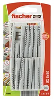Fischer Universaldübel  UX 6 x 50, 20 Stück - Bohrdurchmesser: 6 mm - Länge: 50 mm - Verpackungseinheit: 20 Stück - Für Material: Vollziegel - Naturstein - Spanplatten - Gipsfaserplatten - Gipskarton - Beton - Kalksand - Set: Nein