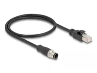 Delock M12 Adapterkabel D-kodiert 4 Pin Stecker zu RJ45 Stecker 50 cm