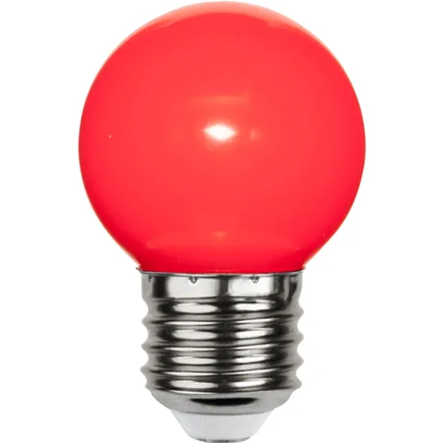 Star Trading LED Leuchtmittel E27 G45 Outdoor Lighting Rot, 1W, 220-240V - Energieeffizienzklasse: Keine - Lampensockel: E27 - Protokoll: Ohne - Smart Home: Nicht kompatibel - Farbtemperatur Kelvin: Keine Angabe - Gesamtleistung: 1 W