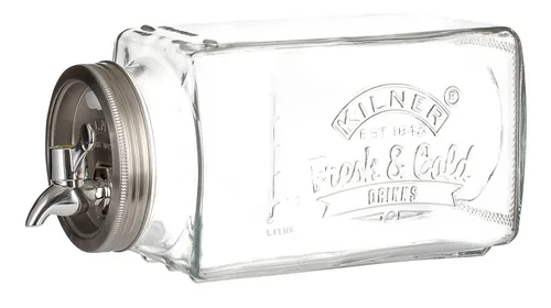 Kilner Getränkespender zum Kühlschrank 3 l - Anwendungszweck: Getränk - Materialtyp: Glas - Material: Edelstahl - Detailfarbe: Silber - Set: Nein