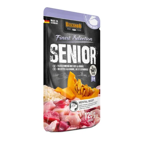 Belcando Nassfutter Senior 125 g - Tierbedürfnis: Haut & Fell - Nachhaltigkeit: Nicht angegeben - Lebensphase: Senior - Produkttyp: Alleinfutter - Packungsgrösse: 125 g - Fleischsorte: Huhn