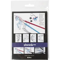 Creativ Company Schrumpffolie 10.5 x 14.5 cm Einhorn, 4 Stück - Geeignet für Drucker: Nein - Detailfarbe: Transparent - Aussenanwendung: Ja - Selbstklebend: Nein - Folien Effekt: Schrumpft im Backofen - Folientyp: Schrumpffolie