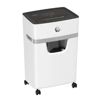 HP Aktenvernichter OneShred 15CC P-4, 15 Seiten - Vernichtbare Aktentypen: Heftklammern - Kreditkarten - Büroklammern - Schnittart: Partikelschnitt - Sicherheitsstufe: 4 - Schnittausgabe: 4 x 35 mm - Blattkapazität: 15 Seiten - Zufuhrautomatik: Ja