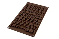 Silikomart Pralinenform Buchstaben - Material: Silikon - Detailfarbe: Dunkelbraun - Set: Nein - Verpackungseinheit: 1 Stück - Form: Sonderform