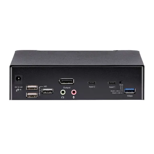 StarTech.com 2-Port USB-C KVM Switch, Single 4K 60Hz DisplayPort Monitor, 3.5mm Audio, 6x USB Hub Ports, Hot Key Switching, Thunderbolt 3/4 Compatible - TAA