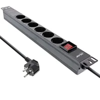 InLine 19" Steckdosenleiste - 6-fach Schutzkontakt - mit Schalter - 2m - schwarz