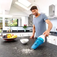 BLACK+DECKER Akku-Handsauger Wet+Dry Dustbuster Blau/Weiss - Fassungsvermögen: 390 ml - Staubsauger Typ: Akku-Handstaubsauger - Nasswischfunktion: Ja - Ladezeit: 600 min - Max. Laufzeit: 9 min - Spannung: 3.6 V