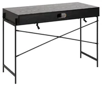 AC Design Tisch Angus, Schwarz / Schwarz - Tiefe: 50 cm - Breite: 110 cm - Material: Edelstahl (pulverbeschichtet) - MDF - Höhe: 75 cm - Gewicht: 20 kg - Belastbarkeit: 100 kg