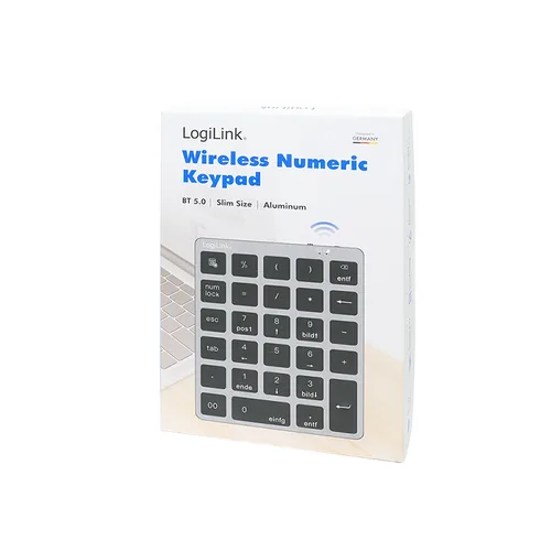 Logilink Wireless 28-Tasten-Keypad BT 5.0, space-grau