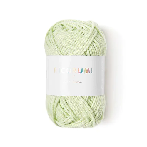 Rico Design Wolle Creative Ricorumi DK 25 g, Pastellgrün - Packungsgrösse: 1 Stück - Länge: 57.5 m - Material: Baumwolle - Detailfarbe: Hellgrün - Waschbar bei: 30 °C - Nadelstärke: 3 mm - 4 mm