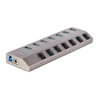 StarTech.com 7-Port Self-Powered USB-C Hub with Individual On/Off Switches, USB 3.0 5Gbps Expansion Hub w/Power Supply, Desktop/Laptop USB-C to USB-A Hub, 7x BC 1.2 (1.5A)