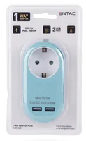 Entac Steckdosenadapter 2x USB-A blau