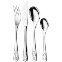 WMF Kinderbesteckset Safari 4-teilig - Art: Kinderbesteckset - Materialtyp: Metall - Material: Cromargan - Eigenschaften: Keine Eigenschaft - Detailfarbe: Silber - Spülmaschinenfest: Ja