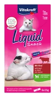 VITAKRAFT Cat Liquid-Snack with beef - cat treats - 6 x 15g