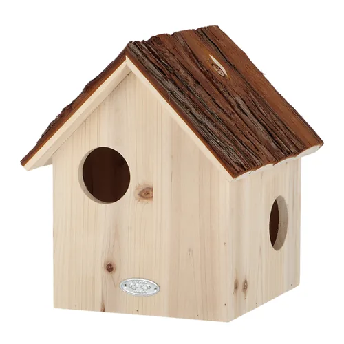 Esschert Design Eichhörnchenhaus mit Rindendach - Tierart: Eichhörnchen - Produkttyp: Futterstelle - Material: Holz