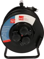 Max Hauri Kabelrolle 3 x Typ13 50 m - Schutzklasse: IP44 - Detailfarbe: Schwarz - Kinderschutz: Nein - Aussenanwendung: Ja - Steckertyp Ausgang: T13 - Material: Gummi - Kunststoff