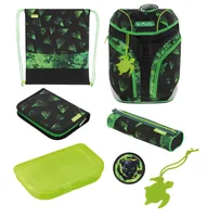 Herlitz SoftLight Plus Greenline Explorer school bag set Boy Polyester Black, Green