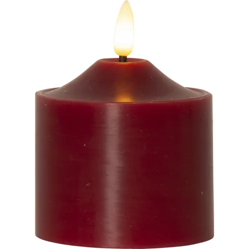 Star Trading LED-Kerze Pillar Flamme, 9.5 cm, Rot - Betriebsart: Batteriebetrieb - Fernbedienung: Nein - Aussenanwendung: Nein - Höhe: 15 cm - Timerfunktion: Ja - Set: Nein