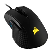 Corsair Gaming-Maus Ironclaw RGB iCUE - Maus Features: Umschaltbare DPI-Auflösung - Beleuchtung - Programmierbare Tasten - Scrollrad - Integrierter Speicher - Bedienungsseite: Rechtshänder - Detailfarbe: Schwarz - Gewicht: 105 g - Verbindungsart: Verkabel