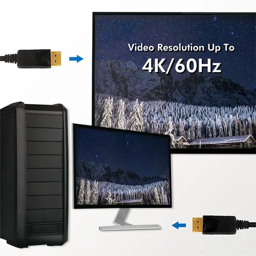 Logilink DisplayPort-Kabel,DPM zu DPM,4K60Hz,CCS,Black 1m