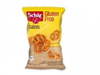 Dr.Schär Apéro Salinis glutenfrei 60 g - Produkttyp: Salzgebäck - Nährwertangabe pro: 100 g - Energiegehalt (in kj): 2022 KJ - Energiegehalt (in kcal): 482 Kcal - Fett: 21 g - Gesättigte Fettsäuren: 9.9 g