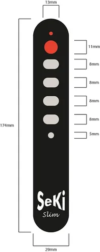 Seki Universal-Fernbedienung Slim Schwarz - Typ: Universal - Anzahl steuerbare Geräte: 1 × - Kompatible Hersteller Multimedia: Universal - Einrichtung: Per Fernbedienung - Eigenschaften: Lernfähig - Übertragungsart: Infrarot