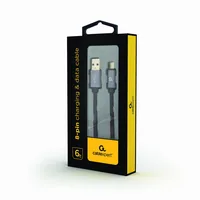 gembird 8-Pin Kabel mit Metallanschlüssen, 1,8 m, schwarz