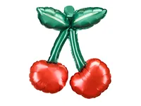 Partydeco Folienballon Kirschen, Grün / Rot, 28 x 31 cm, 3 Stück - Packungsgrösse: 3 Stück - Grösse: 28 x 31 cm - Produkttyp: Folienballon - Motiv: Kirsche - Detailfarbe: Mehrfarbig - Material: Polyethylen (PE)