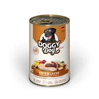 DOGGY Dog Nassfutter DoggyDog Dose Ente, Lachs Adult 400 g - Tierbedürfnis: Kein besonderes Bedürfnis - Geschmacksrichtung: Geflügel - Zertifikate: Keine Zertifizierung - Fleischsorte: Ente - Futtereigenschaft: Getreidefrei - Ohne künstliche Zusätze - Glu