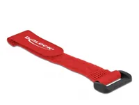 DeLOCK Hook-and-loop cable tie with loop L 150 x W 20 mm red 5 pieces