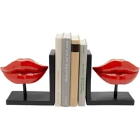Kare Buchstütze Lips 2er Set, Rot/Schwarz - Detailfarbe: Rot - Schwarz