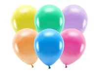 Partydeco Luftballon Uni Eco Metallic 10 Stück, Mehrfarbig - Packungsgrösse: 10 Stück - Grösse: 30 cm - Produkttyp: Luftballon - Motiv: Kein - Detailfarbe: Apfelgrün - Blau - Gelb - Grasgrün - Hellblau - Metall - Orange - Rosa - Rot - Violett - Weiss - Ma