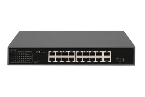 DIGITUS Switch 16-Port 10100 32W PoE schwarz