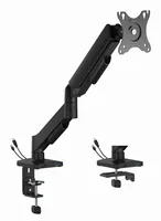 Gembird MA-DA1U-01 Adjustable desk display mounting arm with USB ports, 17”-32”, black
