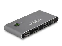 Delock KVM Switch USB-C zu HDMI und DisplayPort 8K MST mit USB 2.0 - Konsolen Ports: USB-C - Computer Ports: USB 2.0 - HDMI Typ A - DisplayPort - KVM-Art: Lokal - Anzahl Geräte: 2 - Montage: Desktop - Stromversorgung: USB