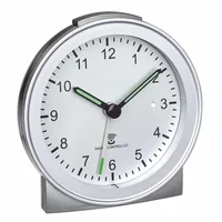 TFA Dostmann Funkwecker Silber - Funktionen: Snooze-Funktion - Alarm - Weckfunktion - Ausstattung: Zeit - Displaytyp: Analog - Detailfarbe: Silber - Funksignal: Ja - Betriebsart: Batteriebetrieb