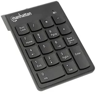 Manhattan Numeric Keypad, Wireless (2.4GHz), USB-A Micro Receiver, 18 Full Size Keys, Black, Membrane Key Switches, Auto Power Management, Range 10m, AAA Battery (included), Windows and Mac, Three Year Warranty