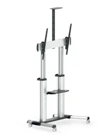 PureMounts TV-Trolley PDS-0011C Schwarz/Silber - Eigenschaften: Höhenverstellbar - Videostativ - Höhenverstellbar: Ja - Detailfarbe: Schwarz - Silber - VESA Norm: 900x600 mm - 200x400 mm - 400x800 mm - 800x400 mm - 600x400 mm - 500x200 mm - 400x300 mm - 4