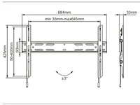 Multibrackets Wandhalterung Outdoor-Halterung 6683 Schwarz - Eigenschaften: Fix - Korrosionsbeständig - VESA Norm: 200x200 mm - 300x200 mm - 300x300 mm - 400x200 mm - 400x300 mm - 400x400 mm - 500x300 mm - 500x400 mm - 600x200 mm - 600x300 mm - 600x400 mm