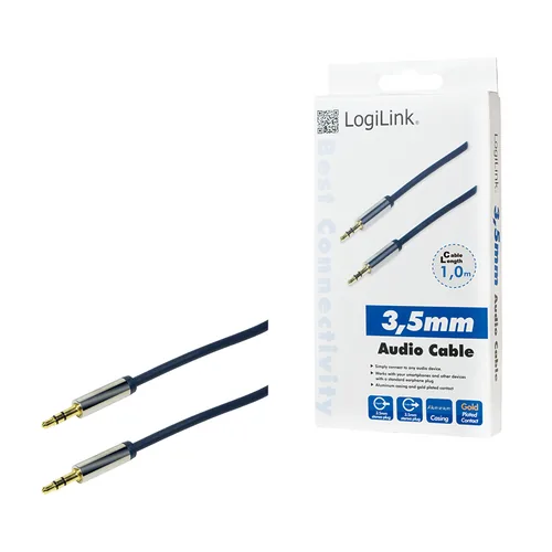 Logilink Audio-Kabel,3,5 mm 3-PinM zu 3,5 mm 3-PinM,bl 1m