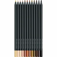 FABER-CASTELL Farbstifte Black Edition 116414 Skin Tones 12er Etui